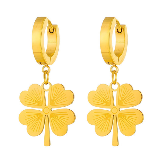Earrings, 18K Gold Plated Steel