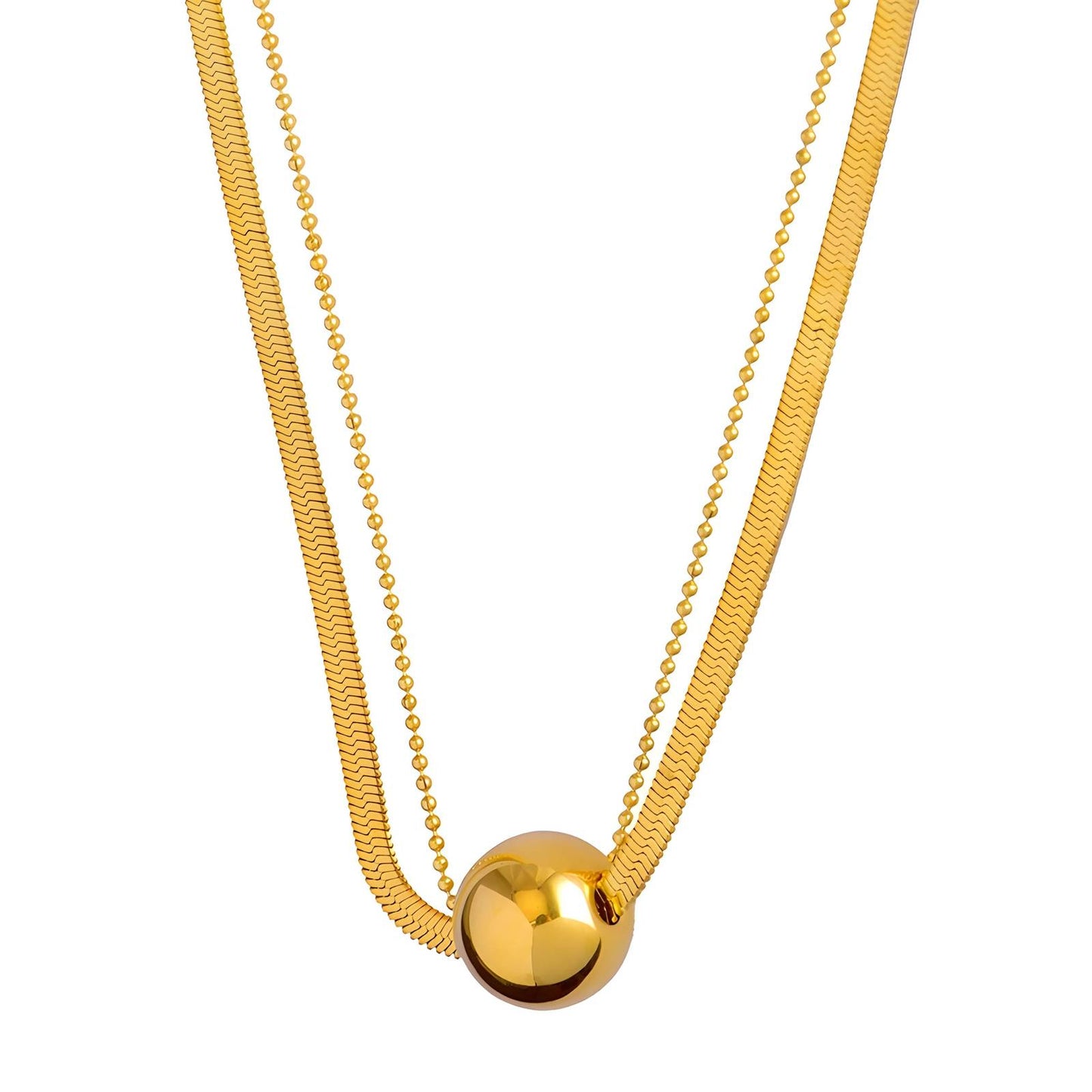 Necklace, 18K Gold Plated Steel