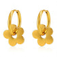 Flowers Earrings, 18K Gold Plated Steel