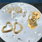 Hearts Earrings, 18K Gold Plated Steel