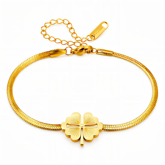 Bracelet, 18K Gold Plated Steel