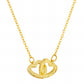 Hearts Necklace, 18K Gold Plated Steel