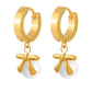 Earrings, 18K Gold Plated Steel