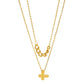 Butterfly Necklace, 18K Gold Plated Steel