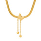 Butterfly Necklace, 18K Gold Plated Steel