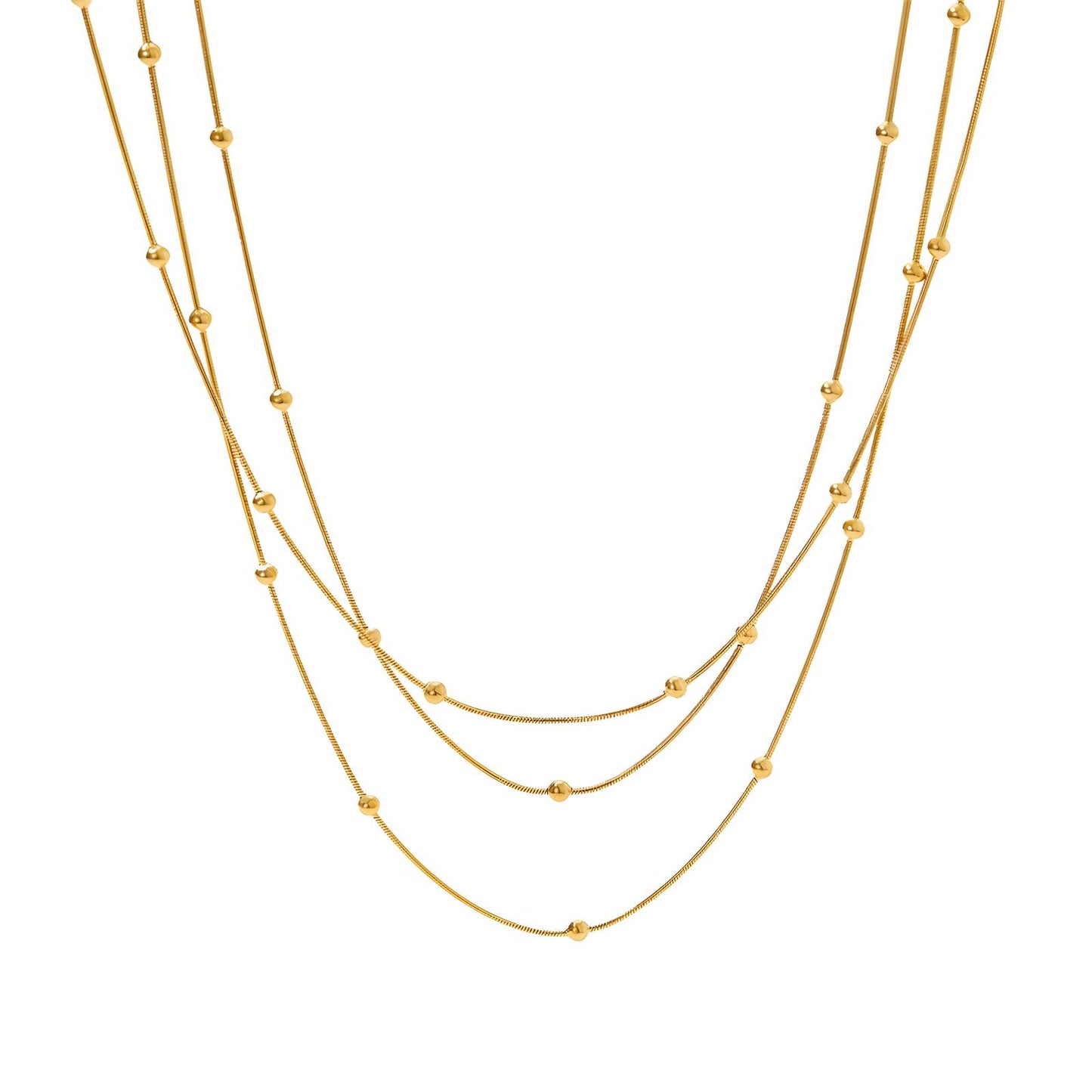 Necklace, 18K Gold Plated Steel
