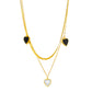 Hearts Necklace, 18K Gold Plated Steel
