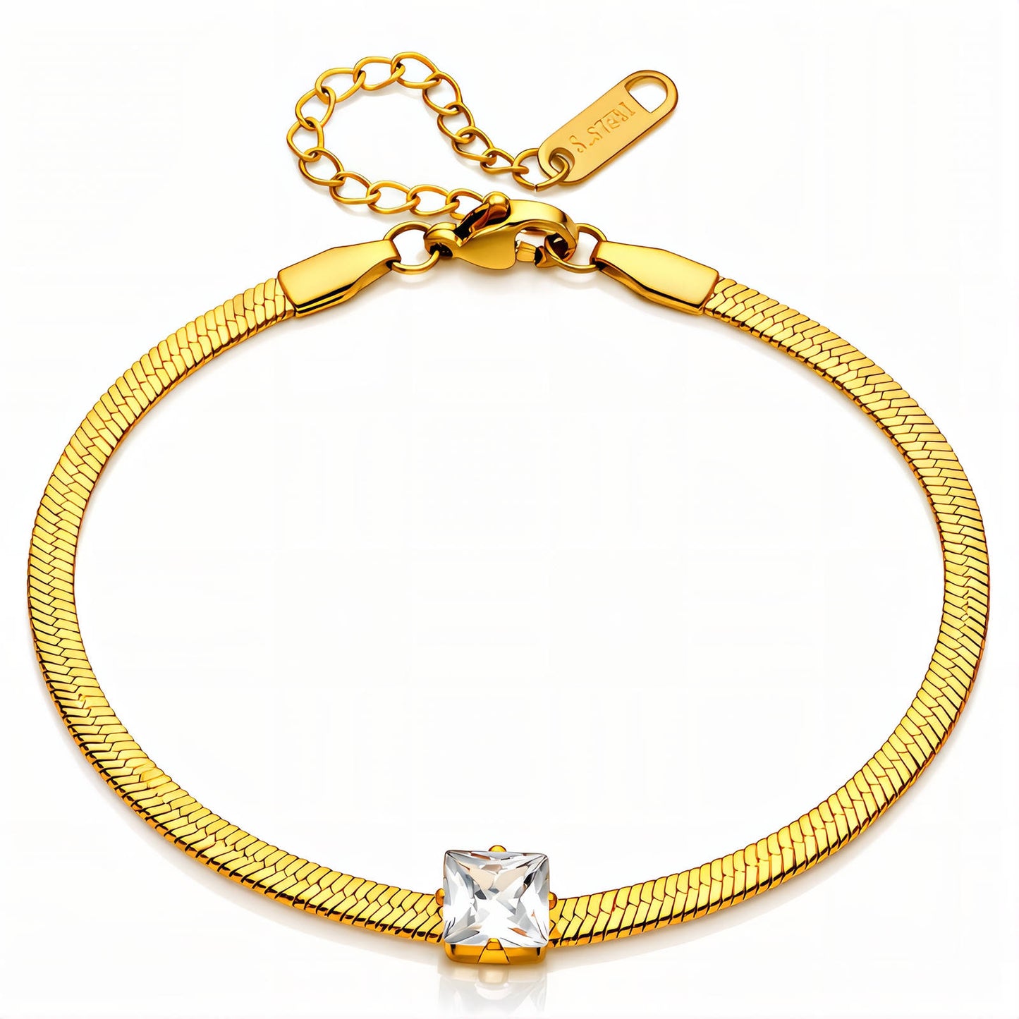 Bracelet, 18K Gold Plated Steel