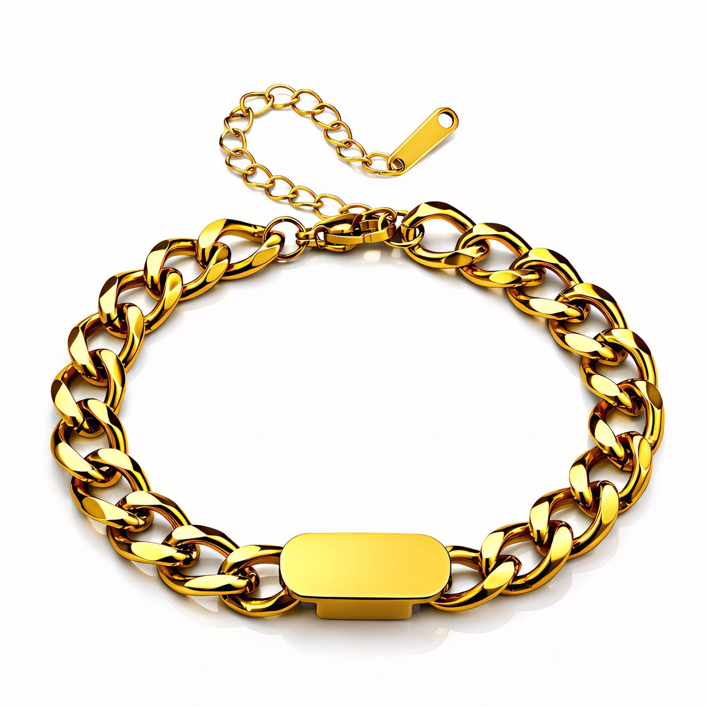 Bracelet, 18K Gold Plated Steel