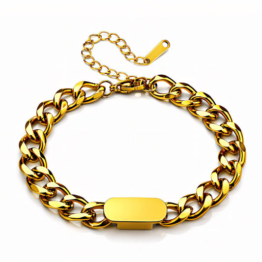 Bracelet, 18K Gold Plated Steel