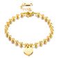 Hearts Bracelet, 18K Gold Plated Steel