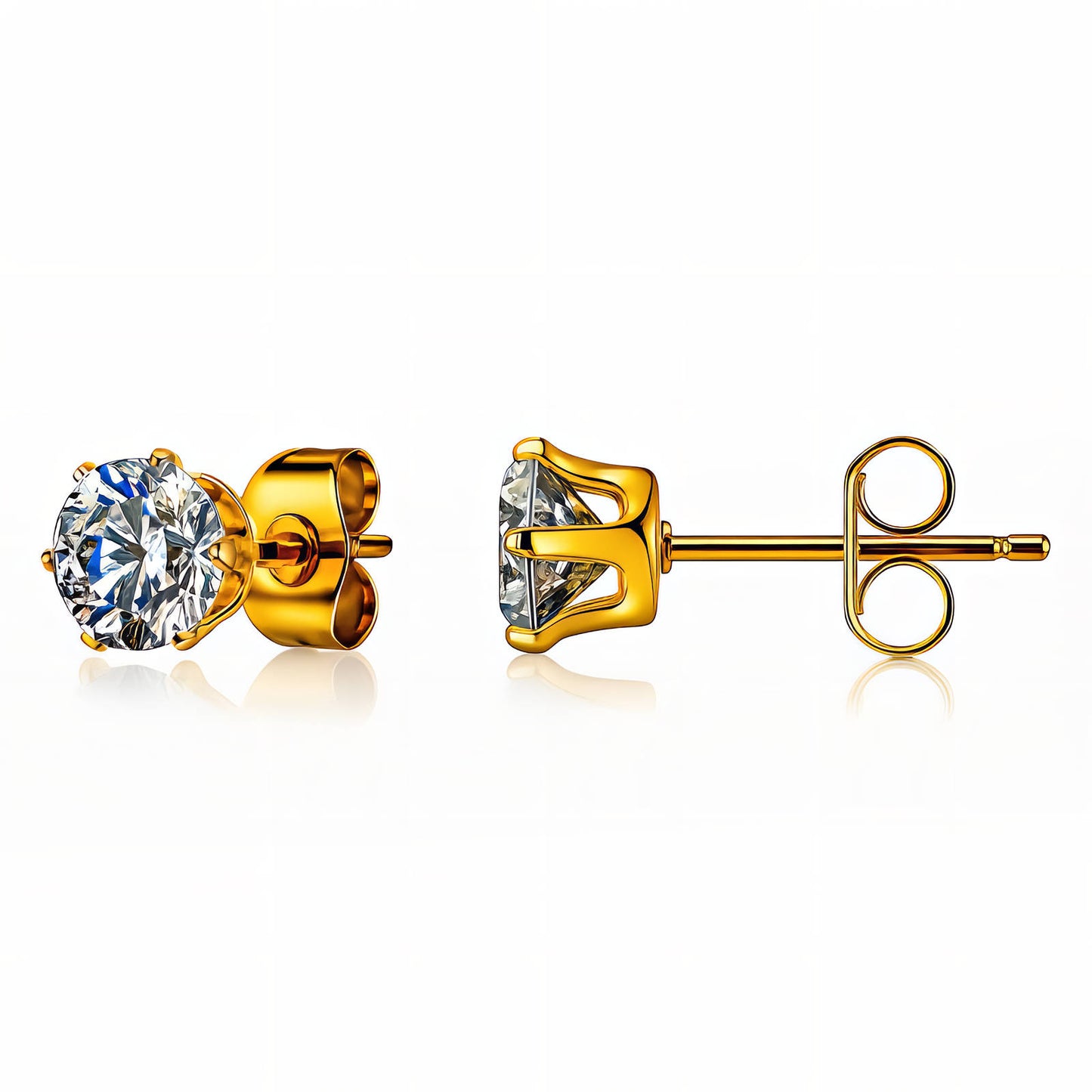 Earrings, 18K Gold Plated Steel