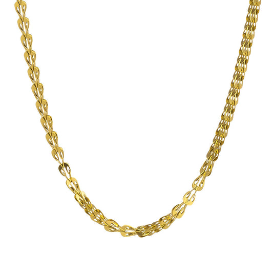 Necklace, 18K Gold Plated Steel