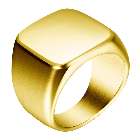 Ring, 18K Gold Plated Steel