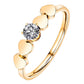 Hearts Ring, 18K Gold Plated Steel