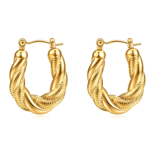 Earrings, 18K Gold Plated Steel