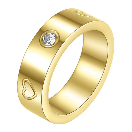 Hearts Ring, 18K Gold Plated Steel