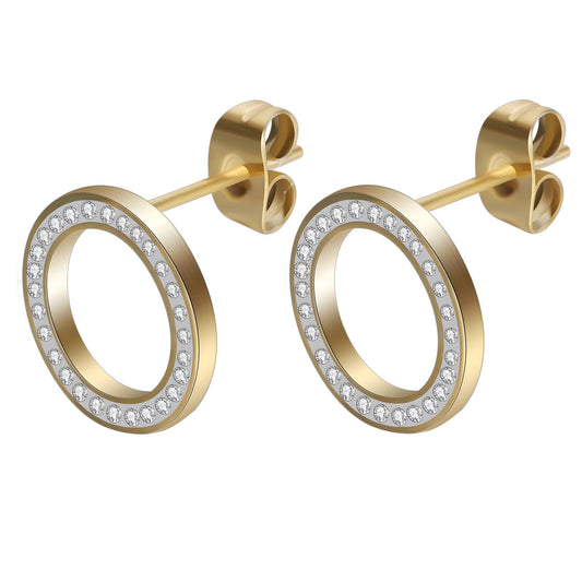 Earrings, 18K Gold Plated Steel