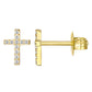 Crosses Earrings, 18K Gold Plated Steel