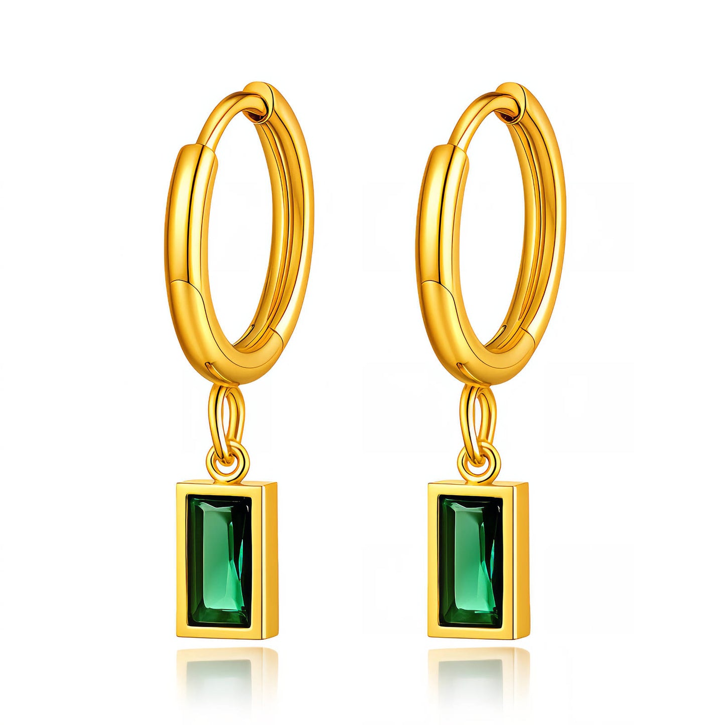 Earrings, 18K Gold Plated Steel