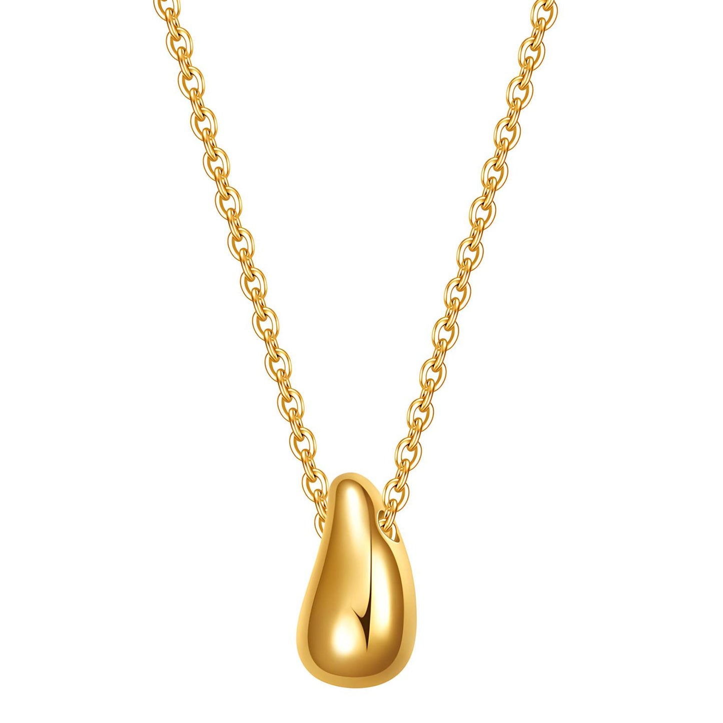 Necklace, 18K Gold Plated Steel