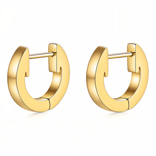 Earrings, 18K Gold Plated Steel