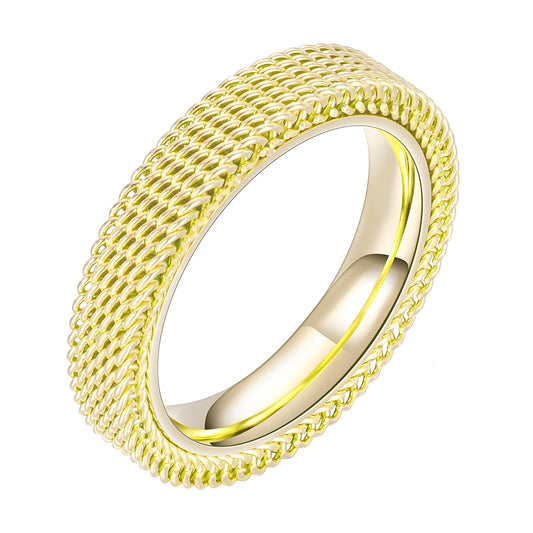 Ring, 18K Gold Plated Steel