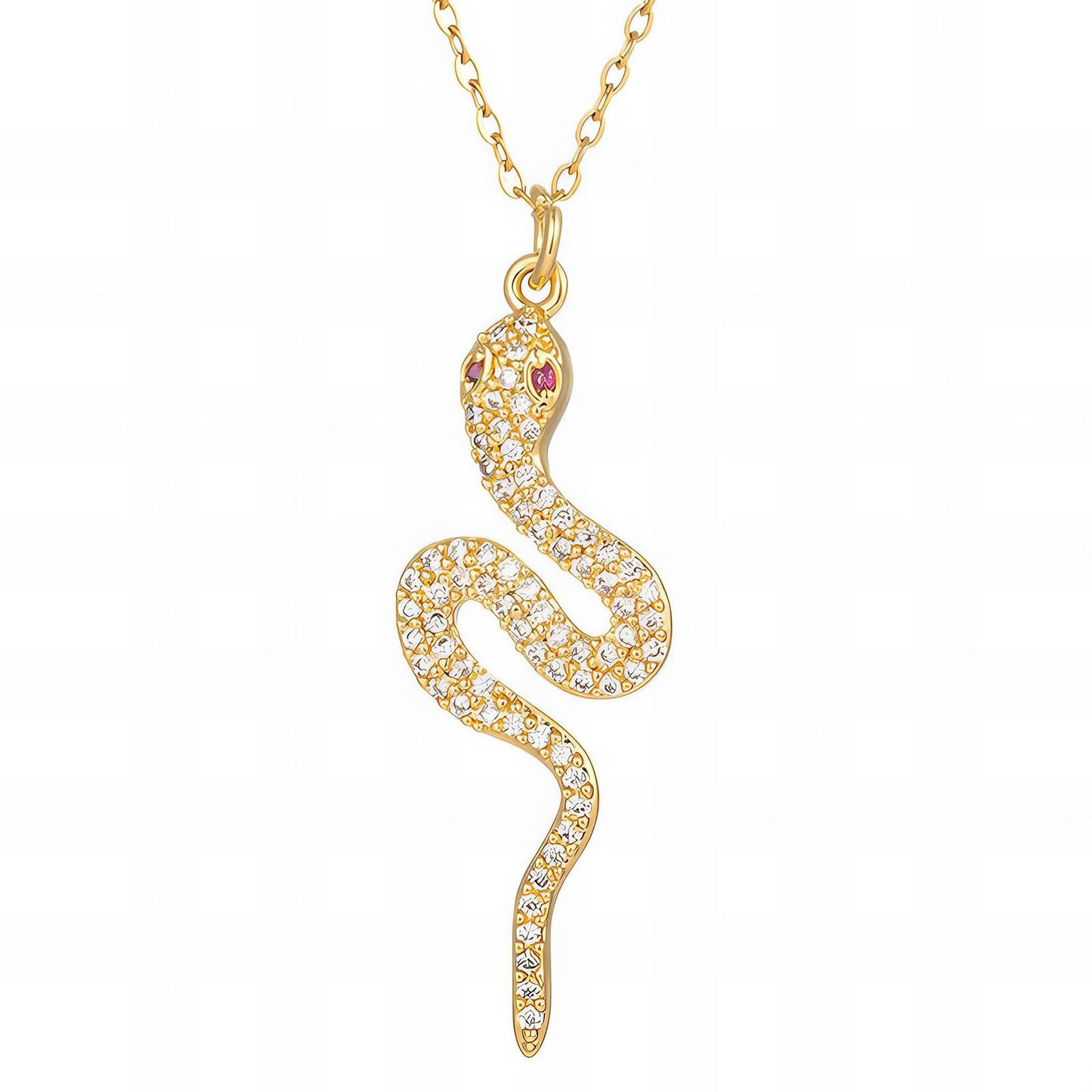 Snake Necklace, 18K Gold Plated Steel