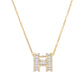H Necklace, 18K Gold Plated Steel