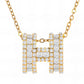 H Necklace, 18K Gold Plated Steel