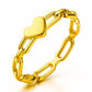 Heart Ring, 18K Gold Plated Steel