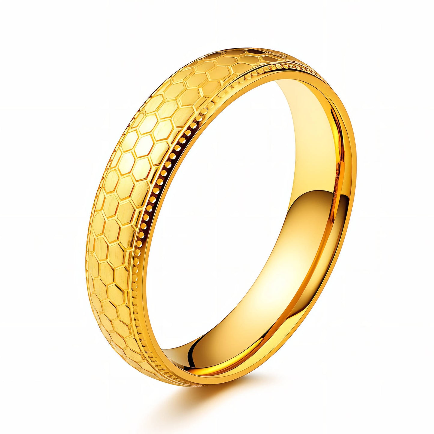 Ring, 18K Gold Plated Steel
