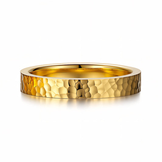 Ring, 18K Gold Plated Steel