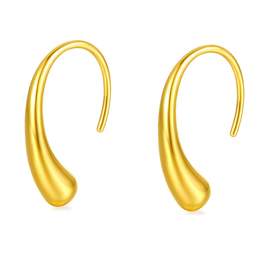 Earrings, 18K Gold Plated Steel