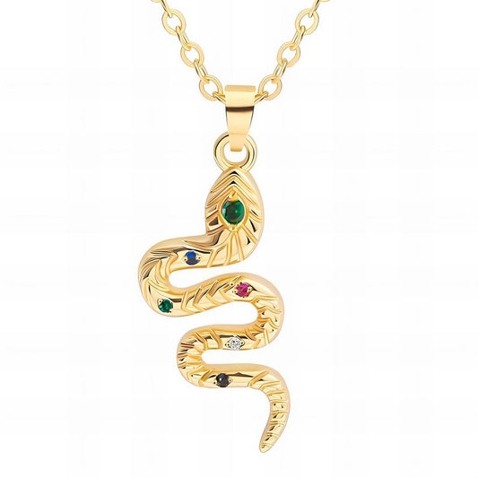 Snake Necklace, 18K Gold Plated Steel