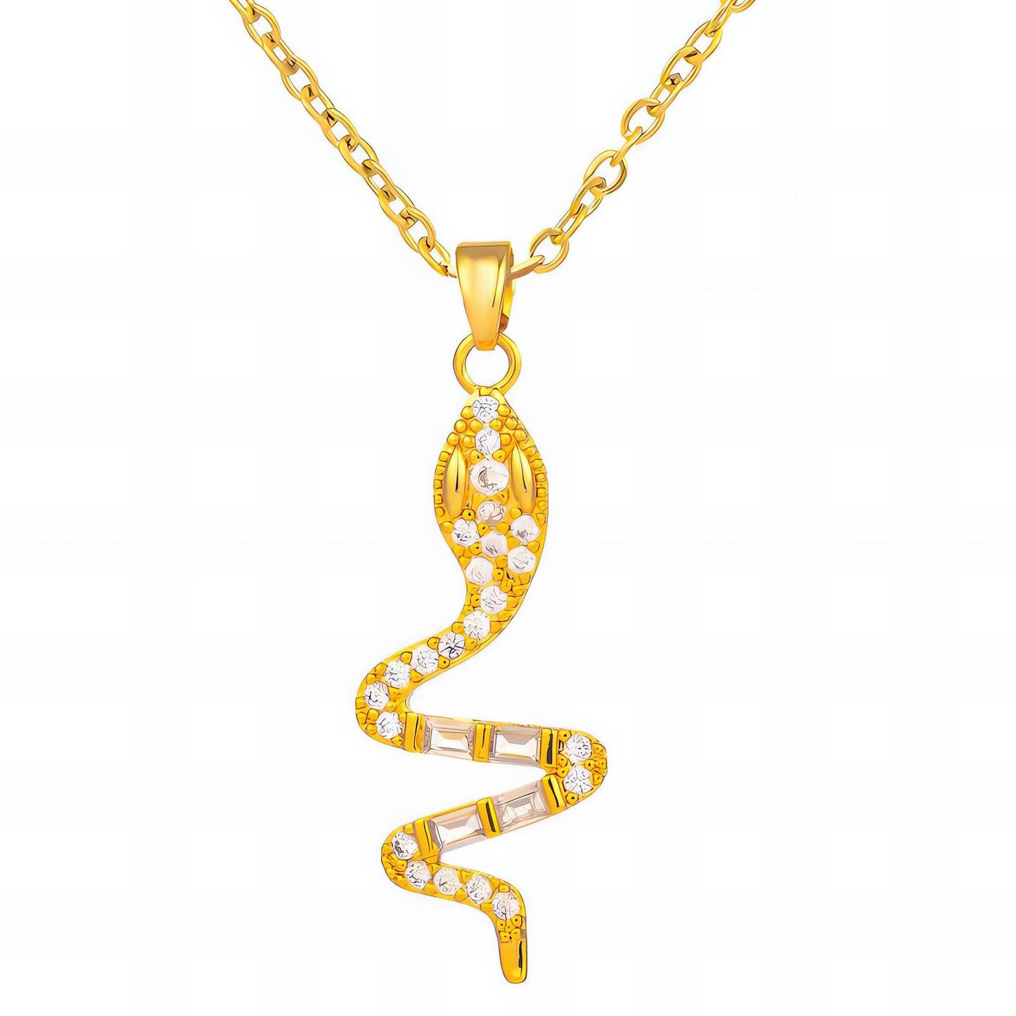 Snake Necklace, 18K Gold Plated Steel