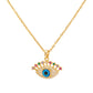 Evil Eye Necklace, 18K Gold Plated Steel