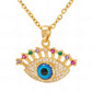 Evil Eye Necklace, 18K Gold Plated Steel