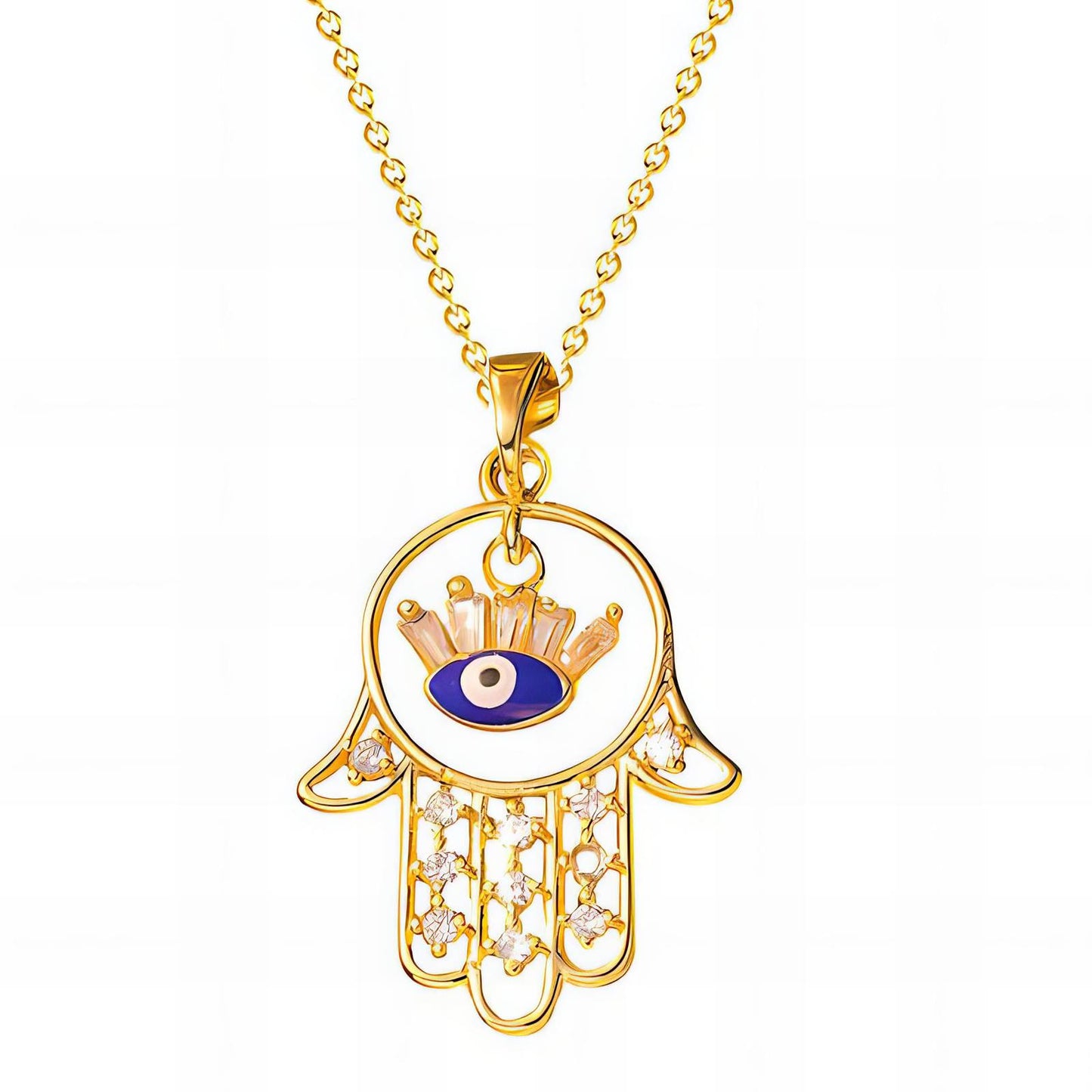 evil eye Necklace, 18K Gold Plated Steel