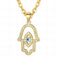 Evil Eye Necklace, 18K Gold Plated Steel
