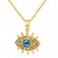 evil eye Necklace, 18K Gold Plated Steel
