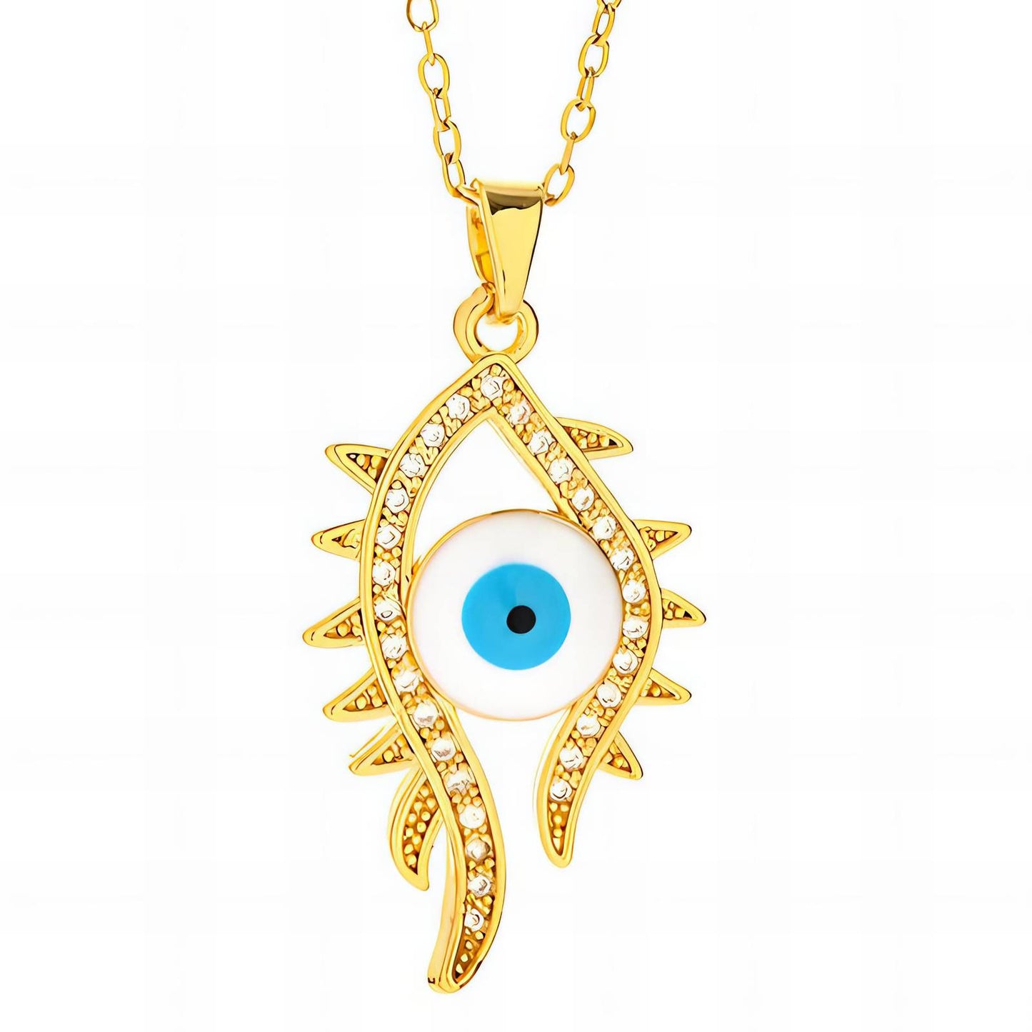 evil eye Necklace, 18K Gold Plated Steel