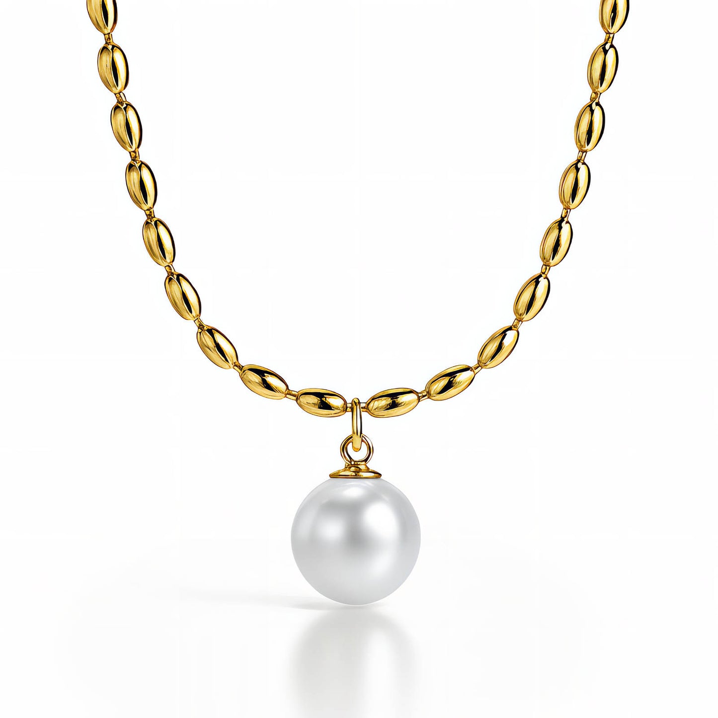 Necklace, 18K Gold Plated Steel