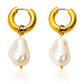 Earrings, 18K Gold Plated Steel