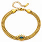 Evil Eye Bracelet, 18K Gold Plated Steel