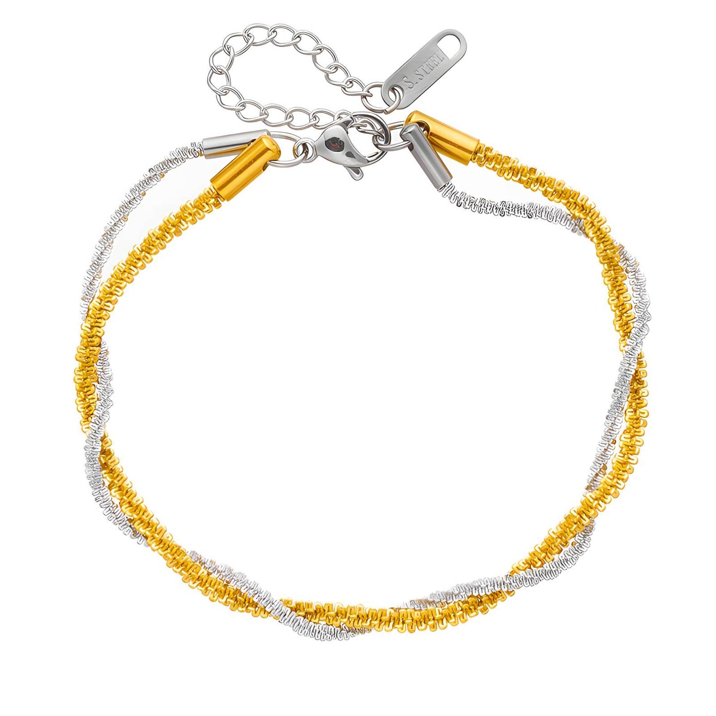 Bracelet, 18K Gold Plated Steel