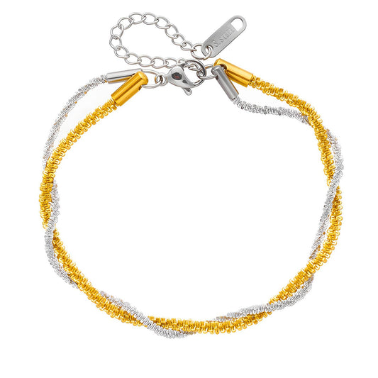 Bracelet, 18K Gold Plated Steel