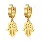 Earrings, 18K Gold Plated Steel