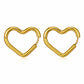Hearts Earrings, 18K Gold Plated Steel