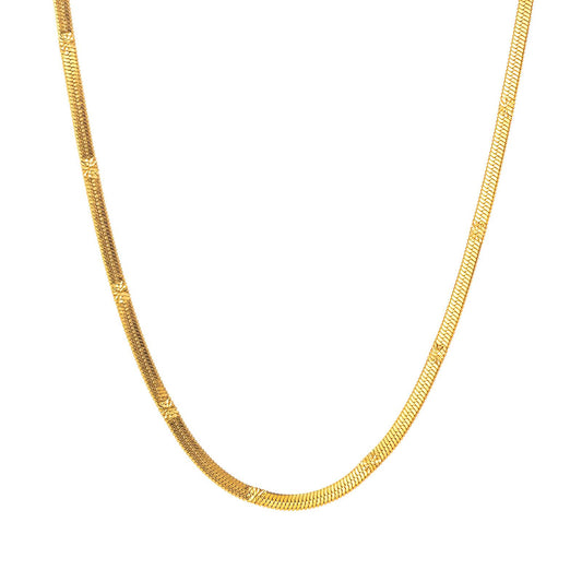 Necklace, 18K Gold Plated Steel